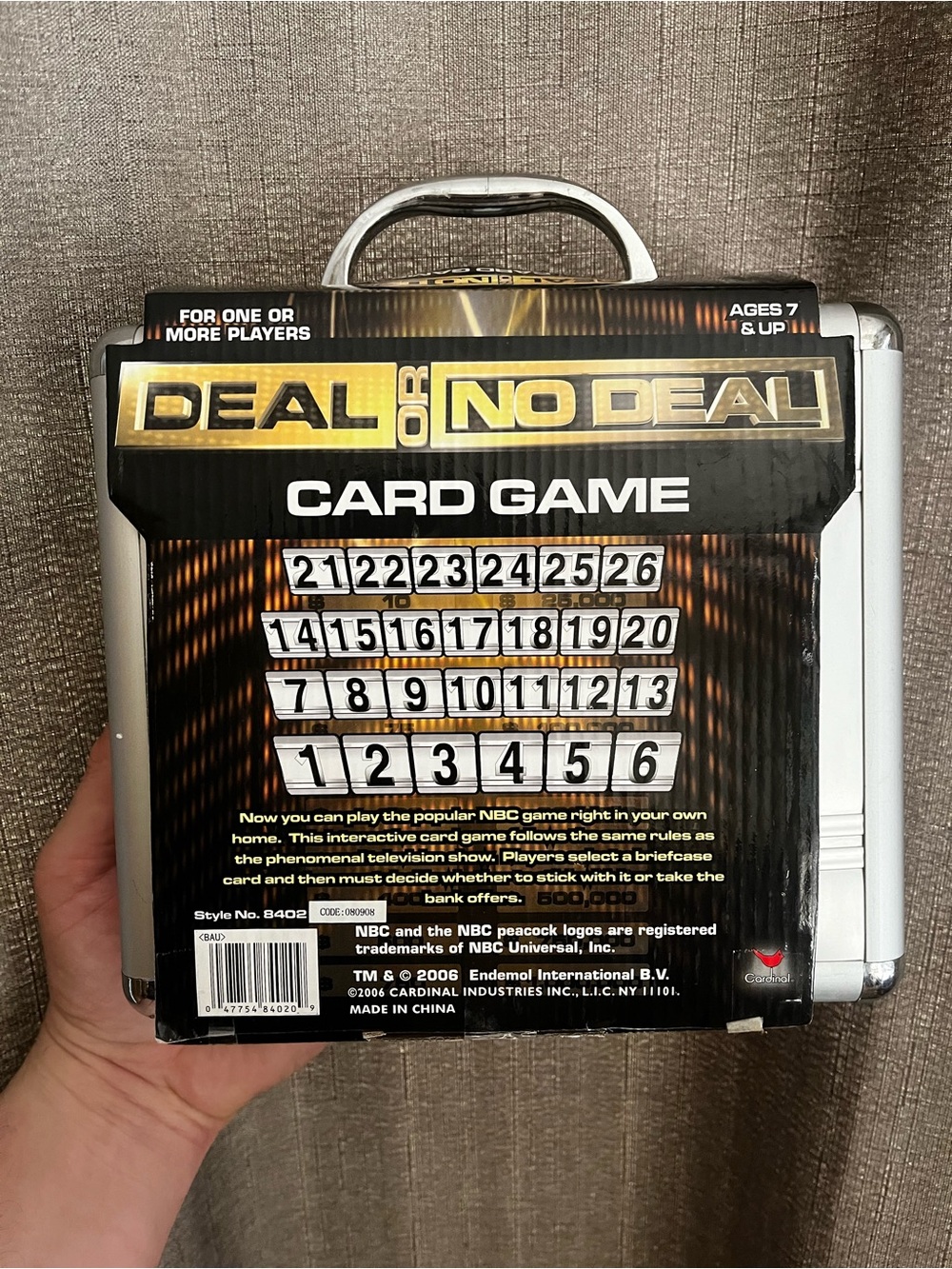 Vintage 2006 Deal or No Deal Card Game - Silver Briefcase